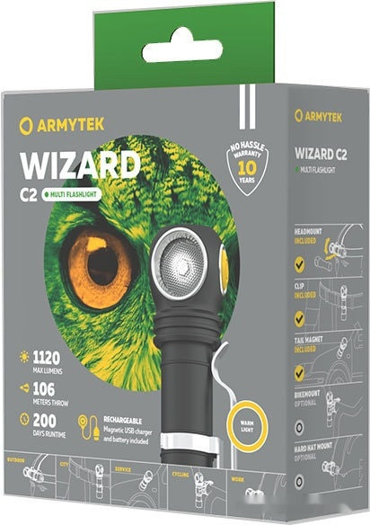 Фонарь Armytek Wizard C2 Magnet USB (белый) Фонарь Armytek Wizard C2 Magnet USB (белый)