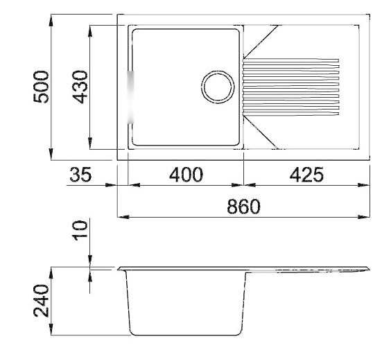 Кухонная мойка Elleci Tekno 400 G62 Bianco Antico Кухонная мойка Elleci Tekno 400 G62 Bianco Antico