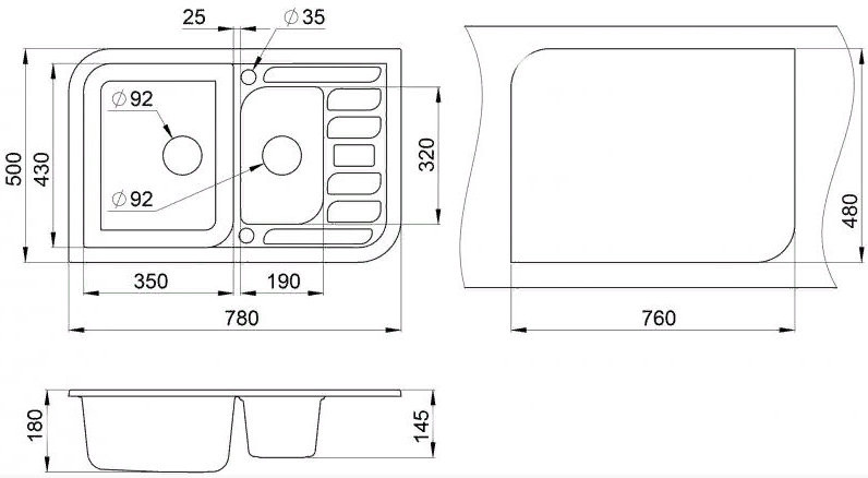 Кухонная мойка Granula 7803 (Эспрессо) Кухонная мойка Granula 7803 (Эспрессо)