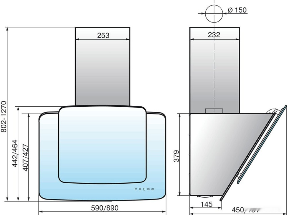 Вытяжка Elikor КВАРЦ 60П-1000-Е4Д (черный) (934343)