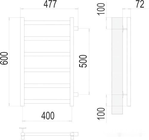 Полотенцесушитель Terminus Аврора П6 400x600 нп (хром) Полотенцесушитель Terminus Аврора П6 400x600 нп (хром)