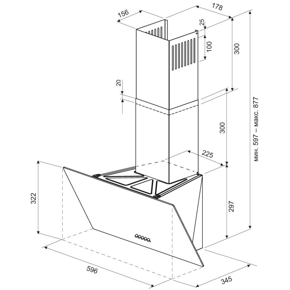 Вытяжка Krona Polly 600 PB (черный) Вытяжка Krona Polly 600 PB (черный)