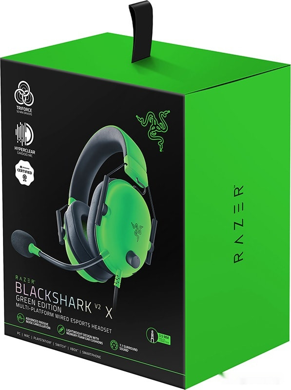 Наушники RAZER BlackShark V2 X (зеленый) Наушники RAZER BlackShark V2 X (зеленый)