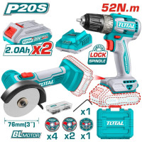 Total TCKLI20278 (шуруповерт, болгарка, 2 АКБ, кейс)