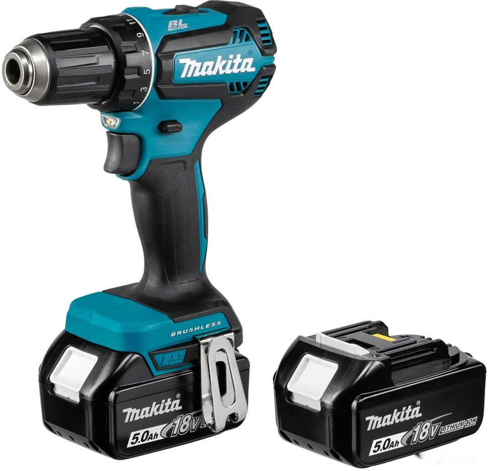 Дрель-шуруповерт Makita DDF485RTJ (с 2-мя АКБ 2.0 Ah, кейс )