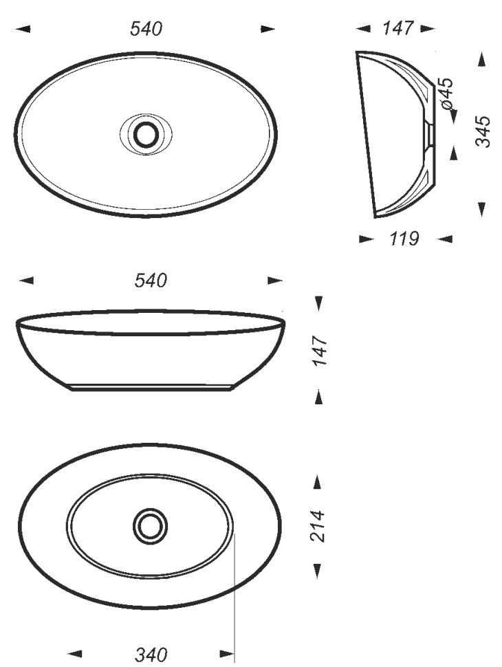 Умывальник SANITA LUXE Ringo Cut Умывальник SANITA LUXE Ringo Cut