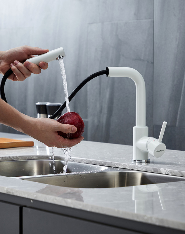 Смеситель Paulmark Kassel Ka214311-431TW (белый матовый)