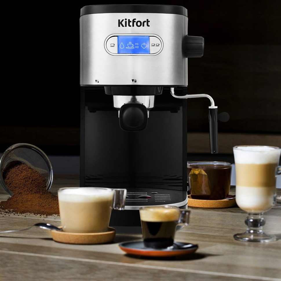 Рожковая помповая кофеварка Kitfort KT-740 Рожковая помповая кофеварка Kitfort KT-740