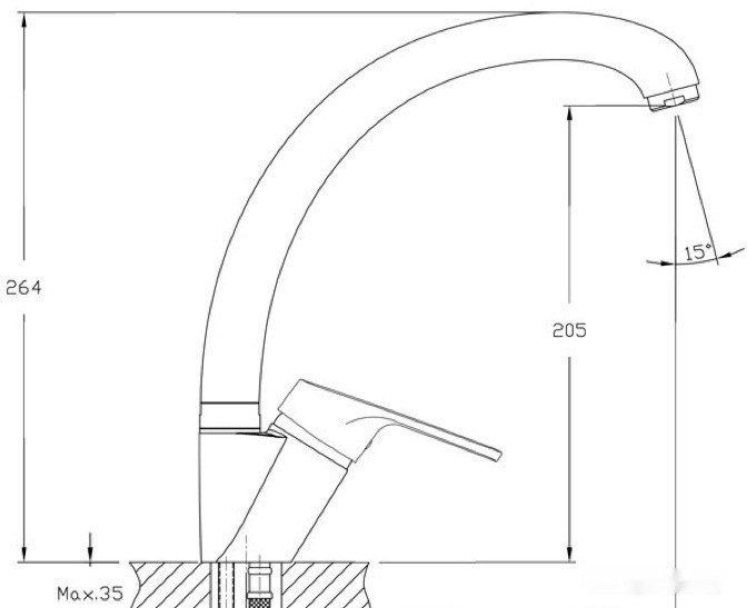 Смеситель GranFest QUARZ GF-Z3323 (бежевый) Смеситель GranFest QUARZ GF-Z3323 (бежевый)