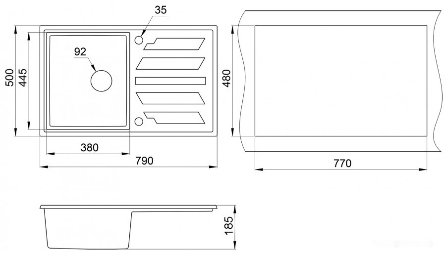 Кухонная мойка Granula 8002 (эспрессо) Кухонная мойка Granula 8002 (эспрессо)