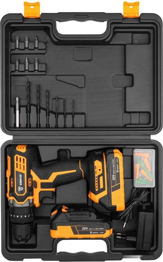 Ударная дрель-шуруповерт Deko DKCD20 Impact Set 063-4415 (с 2-мя АКБ 2 Ач, кейс)