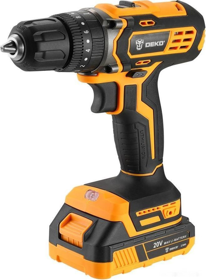 Ударная дрель-шуруповерт Deko DKCD20 Impact Set 063-4415 (с 2-мя АКБ 2 Ач, кейс)