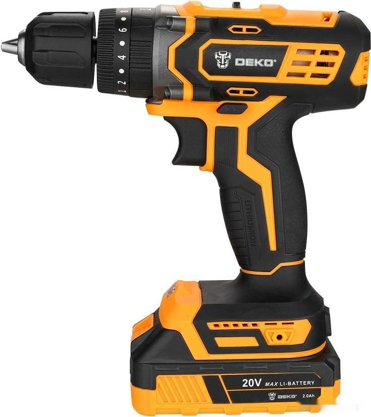 Ударная дрель-шуруповерт Deko DKCD20 Impact Set 063-4415 (с 2-мя АКБ 2 Ач, кейс)