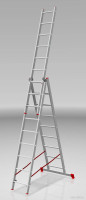 Лестница-стремянка Новая Высота NV 223 алюминиевая трёхсекционная 3x9 ступеней
