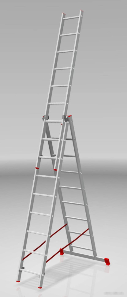 Лестница-стремянка Новая Высота NV 223 алюминиевая трёхсекционная 3x9 ступеней Лестница-стремянка Новая Высота NV 223 алюминиевая трёхсекционная 3x9 ступеней