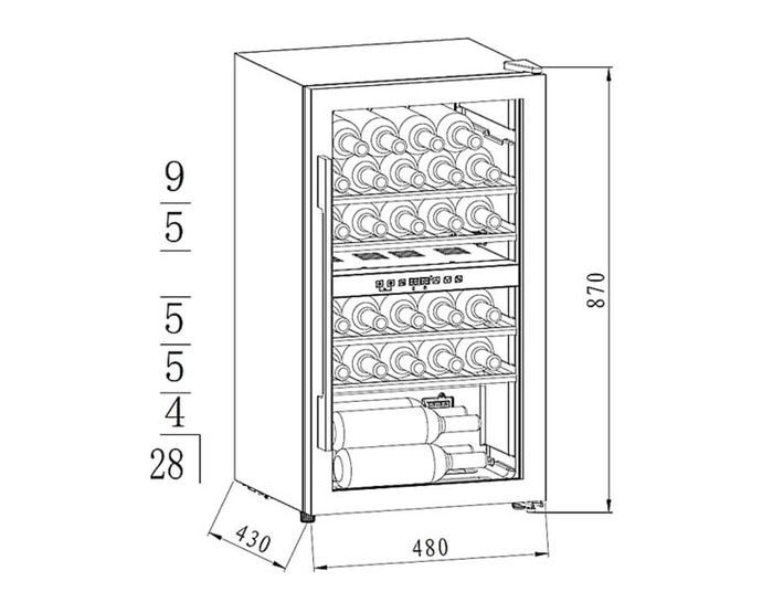 Винный шкаф Maunfeld MFWC-85D28 Винный шкаф Maunfeld MFWC-85D28
