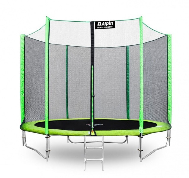 Батут Alpin 2.52 м с защитной сеткой и лестницей