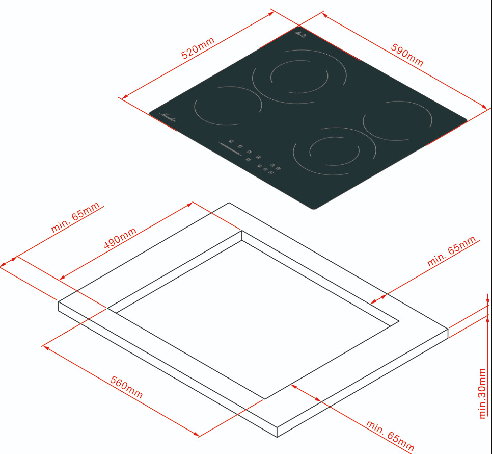 Варочная панель Monsher MHE 6022 Варочная панель Monsher MHE 6022