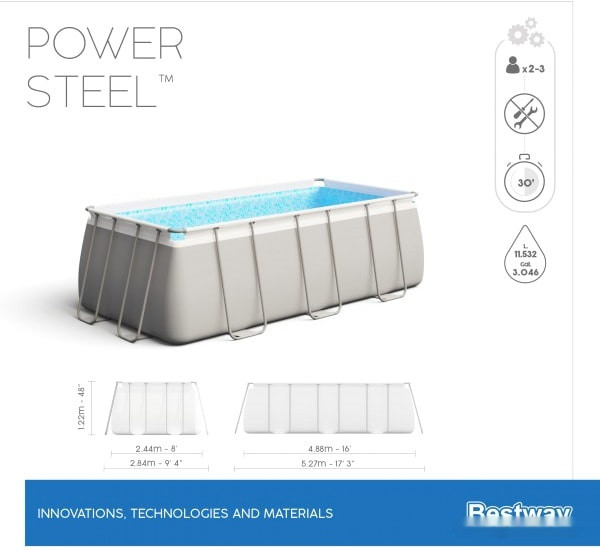 Бассейн Bestway Power Steel 56671 (488x244x122)