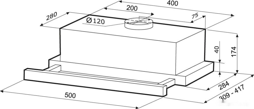 Вытяжка Krona Kamilla 500 Air 1 (черный) Вытяжка Krona Kamilla 500 Air 1 (черный)