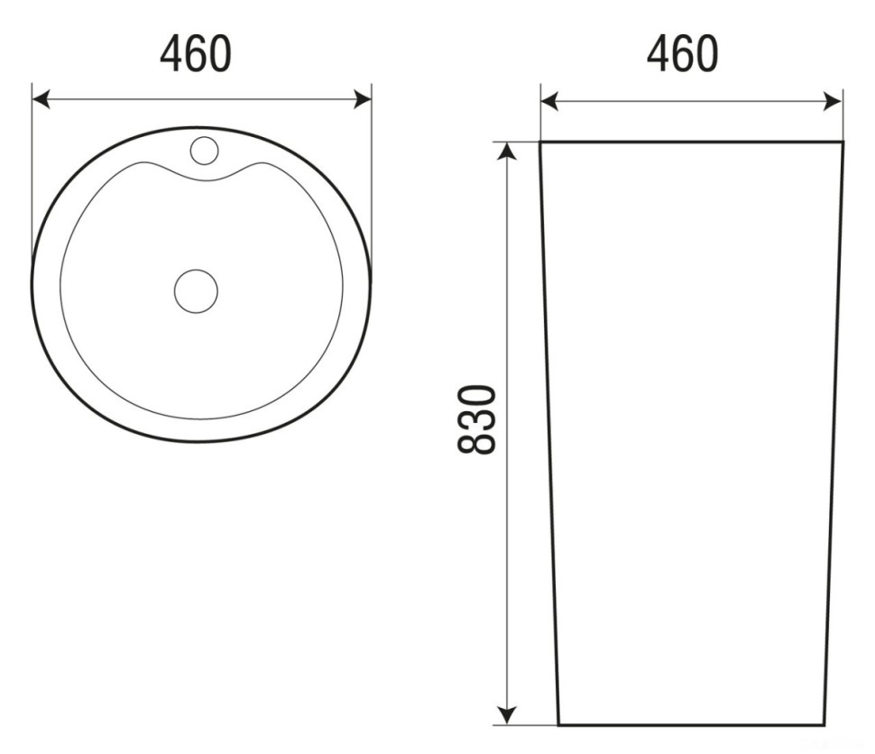 Умывальник Weltwasser LEERBACH 4646 GL-WT Умывальник Weltwasser LEERBACH 4646 GL-WT