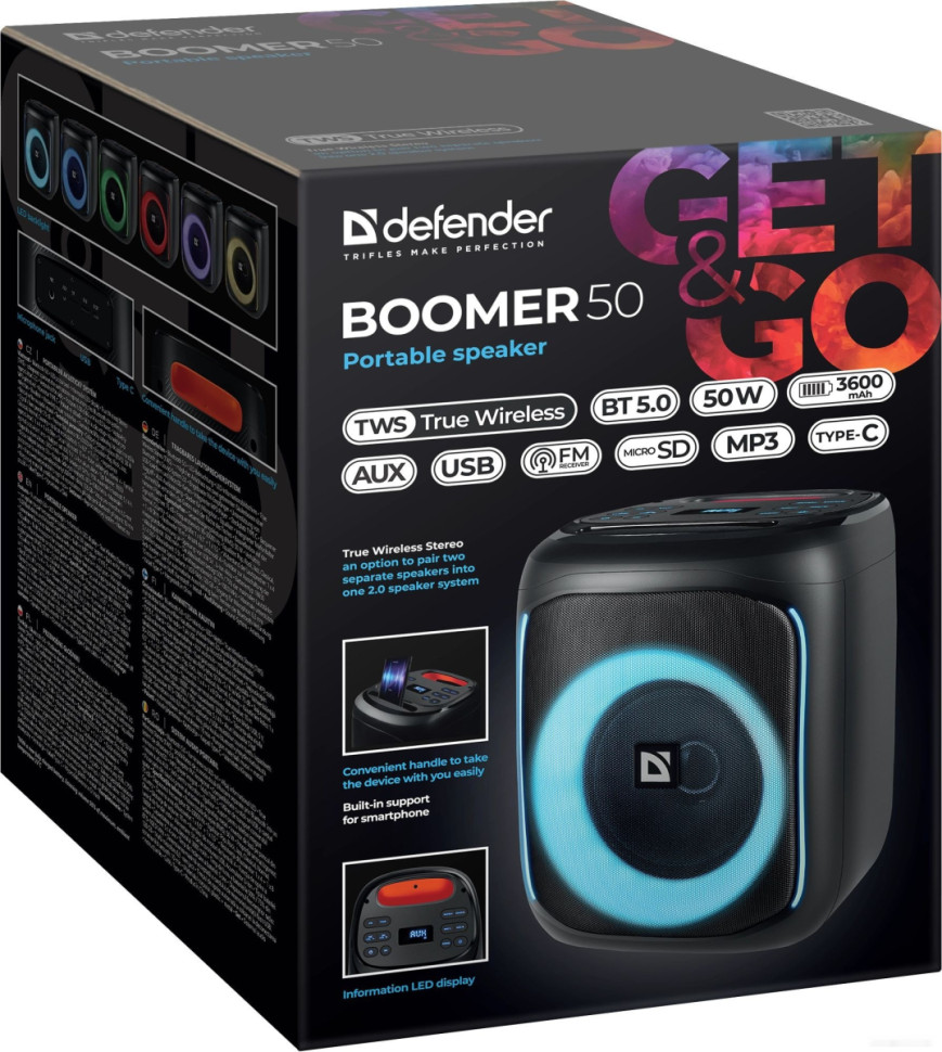 Портативная акустика Defender Boomer 50