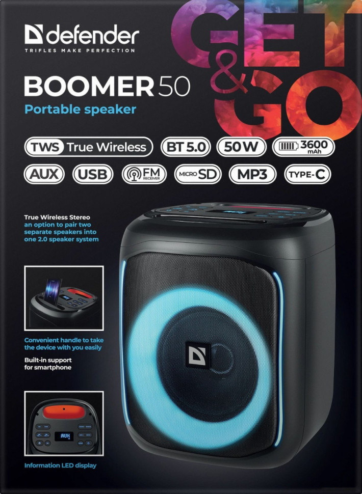 Портативная акустика Defender Boomer 50