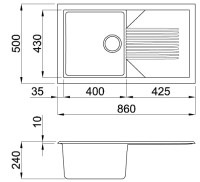 Кухонная мойка Elleci Tekno 400 V96 White