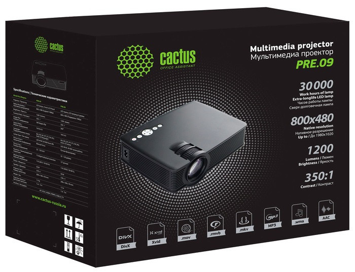 Проектор Cactus CS-PRE.09WT.WVGA-W