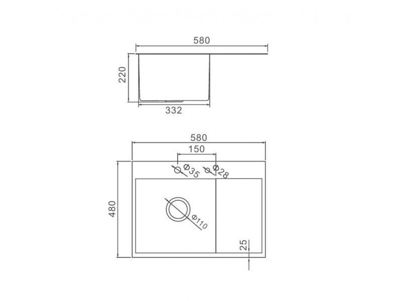 Кухонная мойка Gerhans K35848-R (нержавеющая сталь) Кухонная мойка Gerhans K35848-R (нержавеющая сталь)