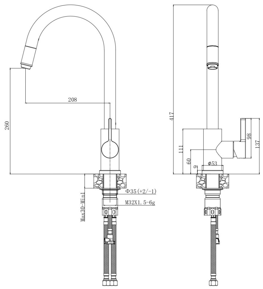 Смеситель Voda Vessel VSL519B Смеситель Voda Vessel VSL519B
