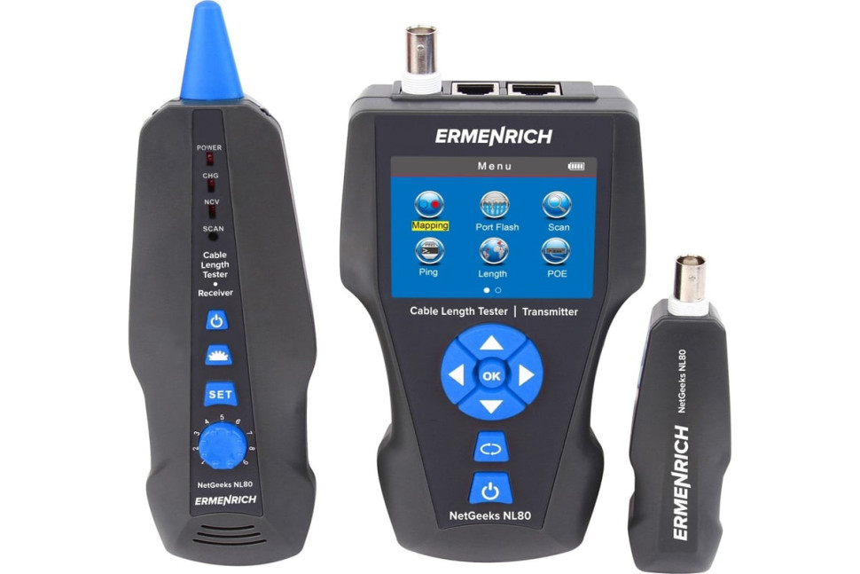 Детектор скрытой проводки Ermenrich Измеритель длины кабеля NetGeeks NL80 / 82554