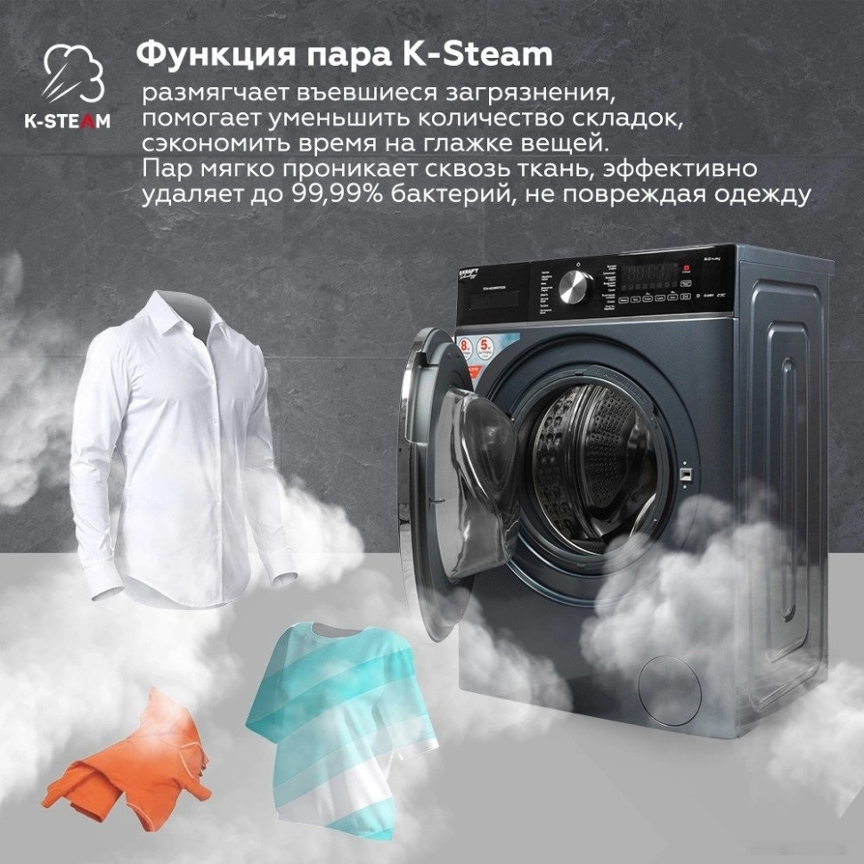 Стиральная машина Kraft TCH-HDD8597SDB Стиральная машина Kraft TCH-HDD8597SDB