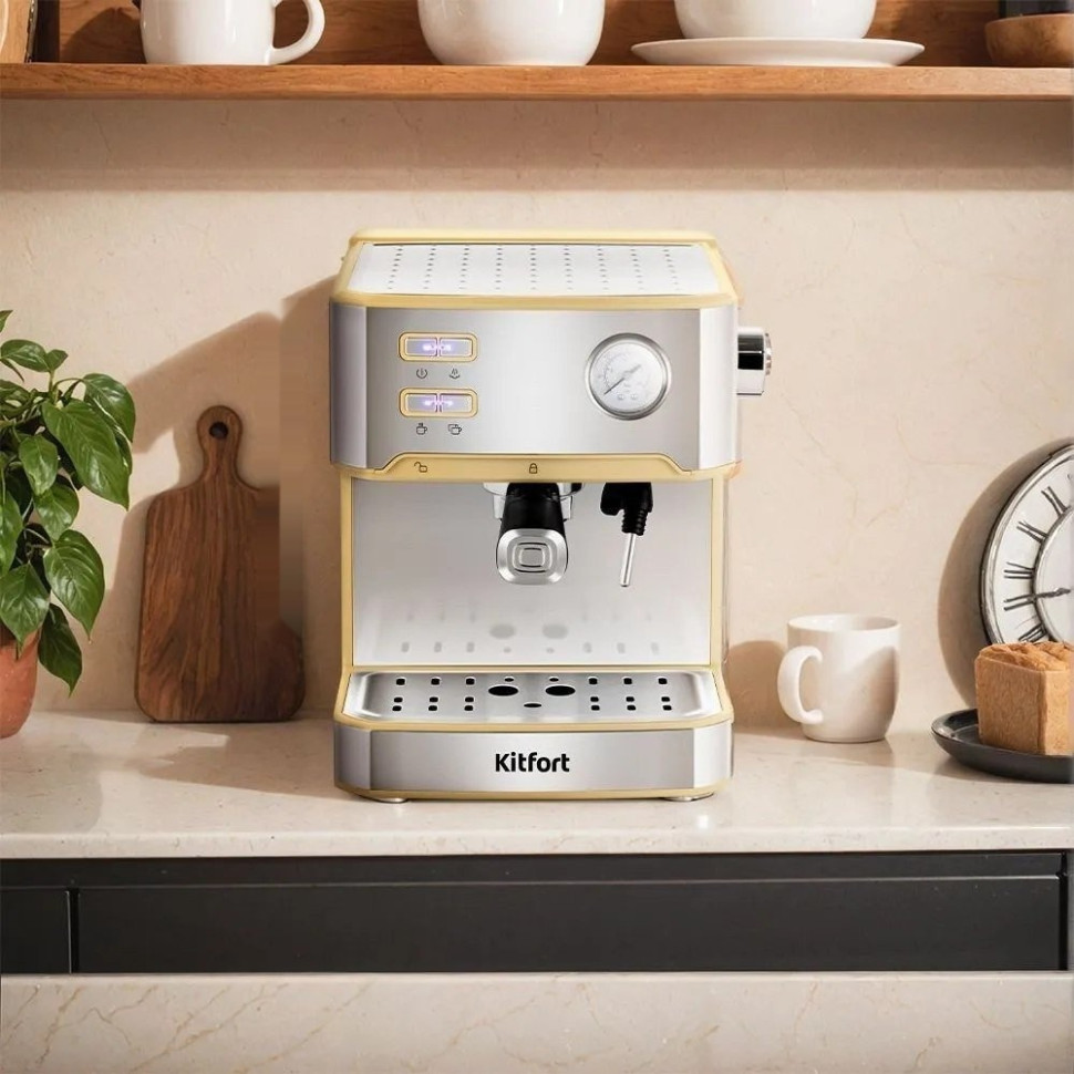 Рожковая кофеварка Kitfort KT-7443 Рожковая кофеварка Kitfort KT-7443