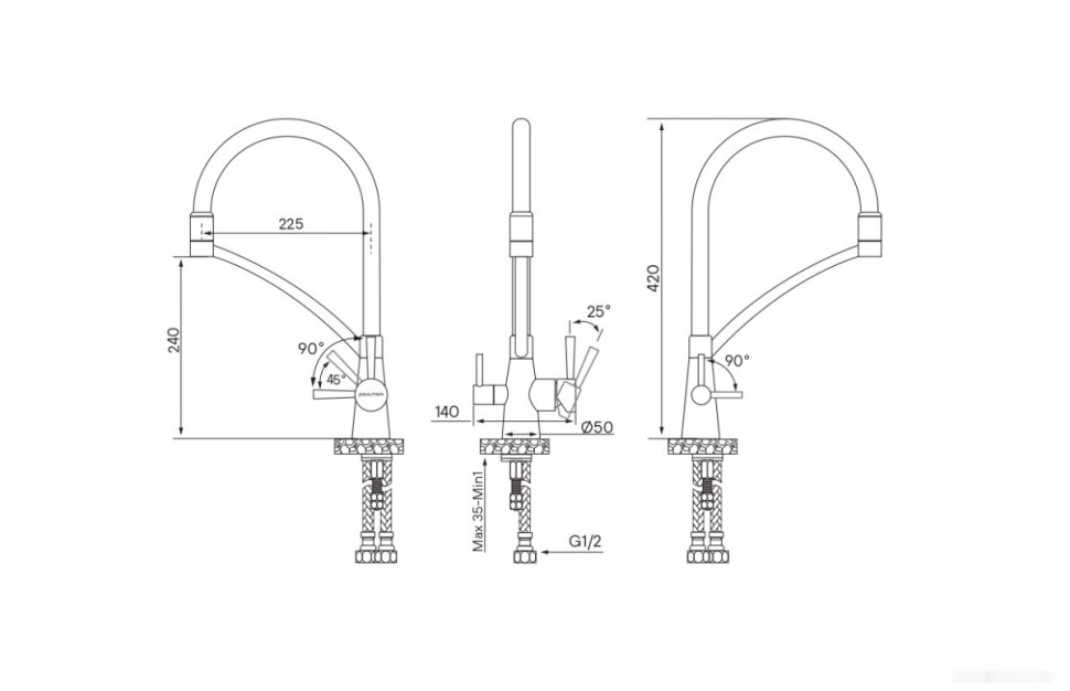 Смеситель Paulmark Siegen SI213111-BRW (бронза/белый) Смеситель Paulmark Siegen SI213111-BRW (бронза/белый)