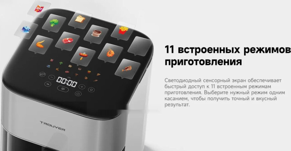 Аэрогриль Trouver Air Fryer FD10 Pro VFF12A (белый) Аэрогриль Trouver Air Fryer FD10 Pro VFF12A (белый)