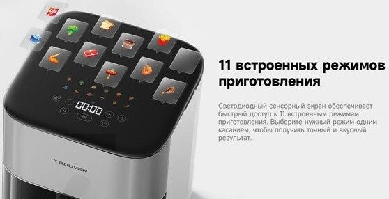 Аэрогриль Trouver Air Fryer FD10 Pro VFF12A (белый) Аэрогриль Trouver Air Fryer FD10 Pro VFF12A (белый)