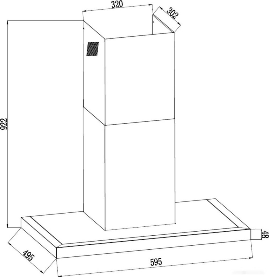 Вытяжка GrandGermes Parma GC 60 (черный/нержавеющая сталь)