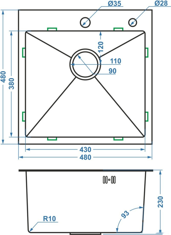 Кухонная мойка Avina HM4848 (нержавеющая сталь) Кухонная мойка Avina HM4848 (нержавеющая сталь)