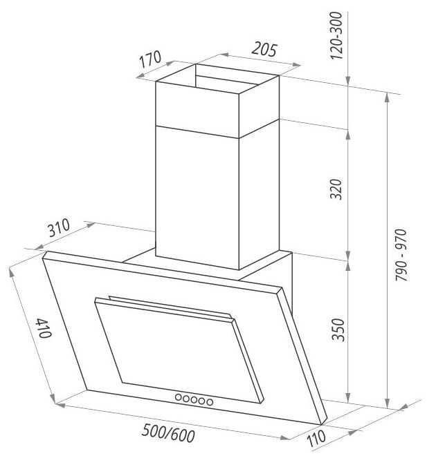 Вытяжка Maunfeld Tower C 60 черный Вытяжка Maunfeld Tower C 60 черный