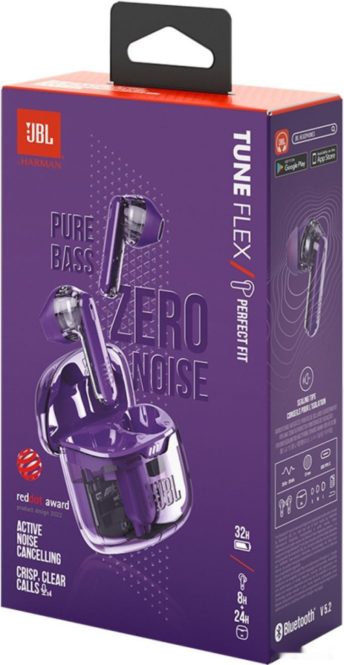 Наушники JBL Tune Flex Ghost (фиолетовый) Наушники JBL Tune Flex Ghost (фиолетовый)