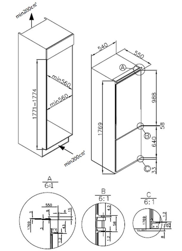 Встраиваемый холодильник Hansa BK307.0NFZC