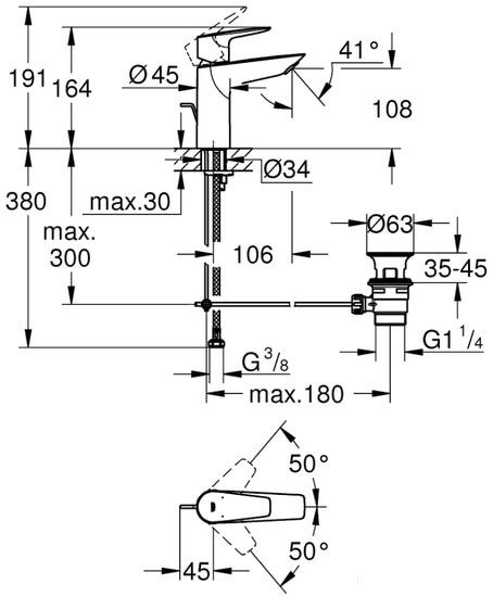 Смеситель Grohe Bauedge 23758001
