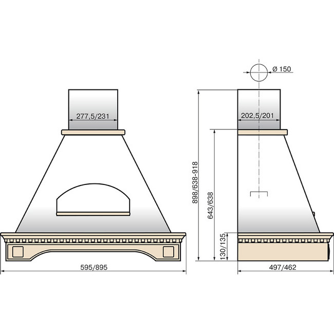 Вытяжка Elikor Бельведер Флореале 60П-650-П3Д (бежевый/дуб неокрашенный) Вытяжка Elikor Бельведер Флореале 60П-650-П3Д (бежевый/дуб неокрашенный)