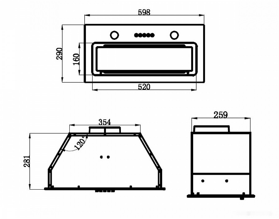 Вытяжка Maunfeld Trapeze 601GG (белый)