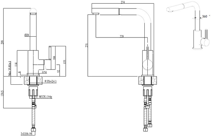 Смеситель Elleci C02 Crome Смеситель Elleci C02 Crome