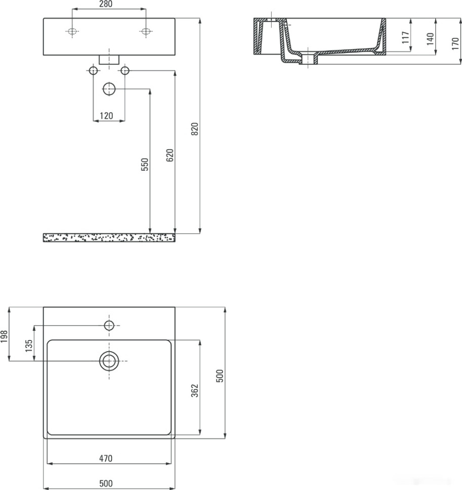 Умывальник Deante Temisto CDT 6U5S Умывальник Deante Temisto CDT 6U5S