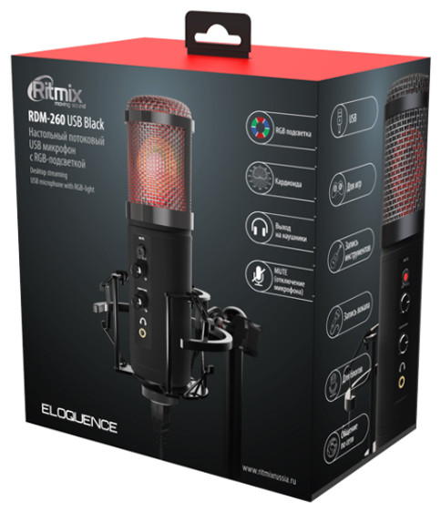Конденсаторный микрофон Ritmix RDM-260 USB Eloquence Конденсаторный микрофон Ritmix RDM-260 USB Eloquence