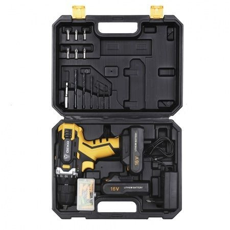 Дрель-шуруповерт Deko DKCD16FU-Li 063-4099 (с 2-мя АКБ, кейс, набор оснастки) Дрель-шуруповерт Deko DKCD16FU-Li 063-4099 (с 2-мя АКБ, кейс, набор оснастки)