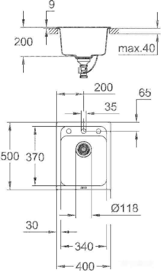 Кухонная мойка Grohe K700 50-C 40/50 1.0 31650AP0 (черный гранит)